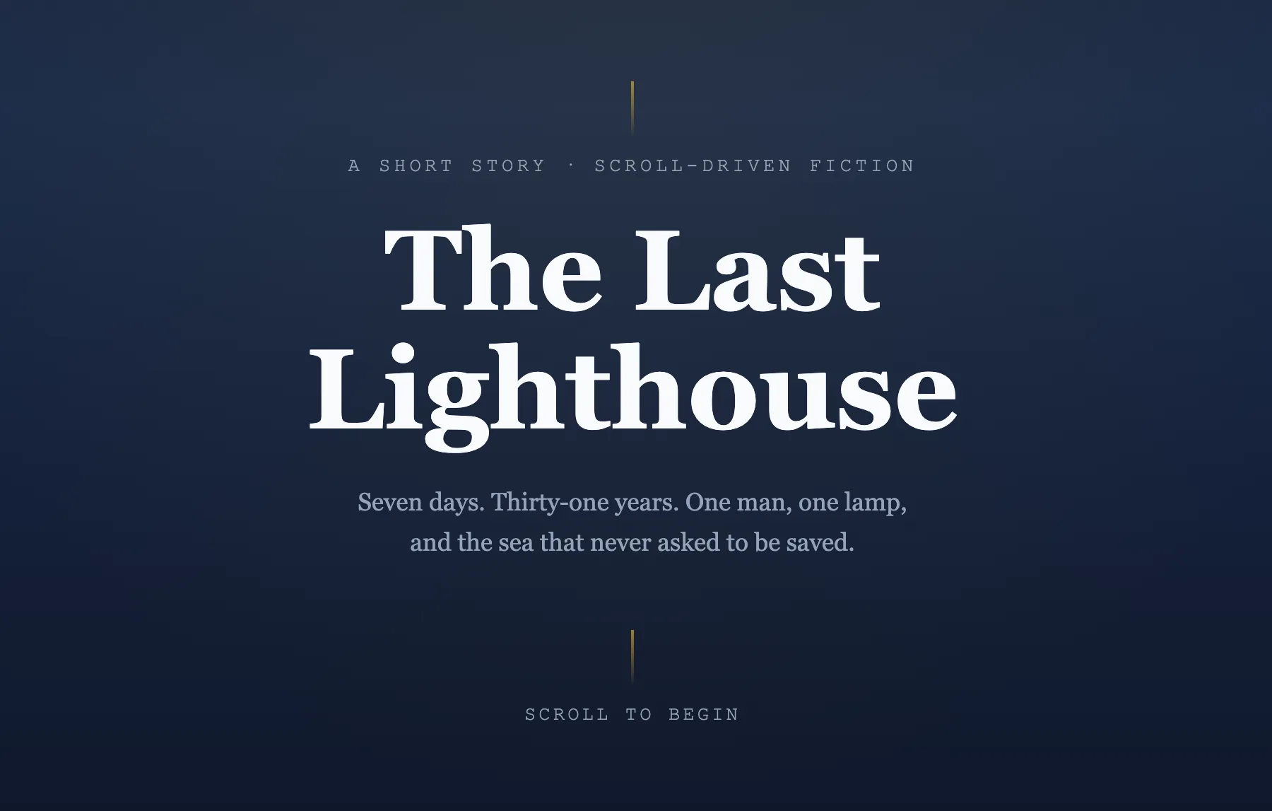 A Short Story · Scroll-driven